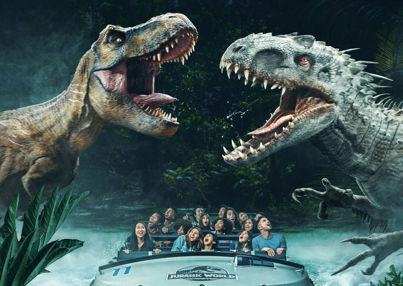 The Indominus rex battle finale aboard Jurassic World, The Ride at Universal Studios Hollywood