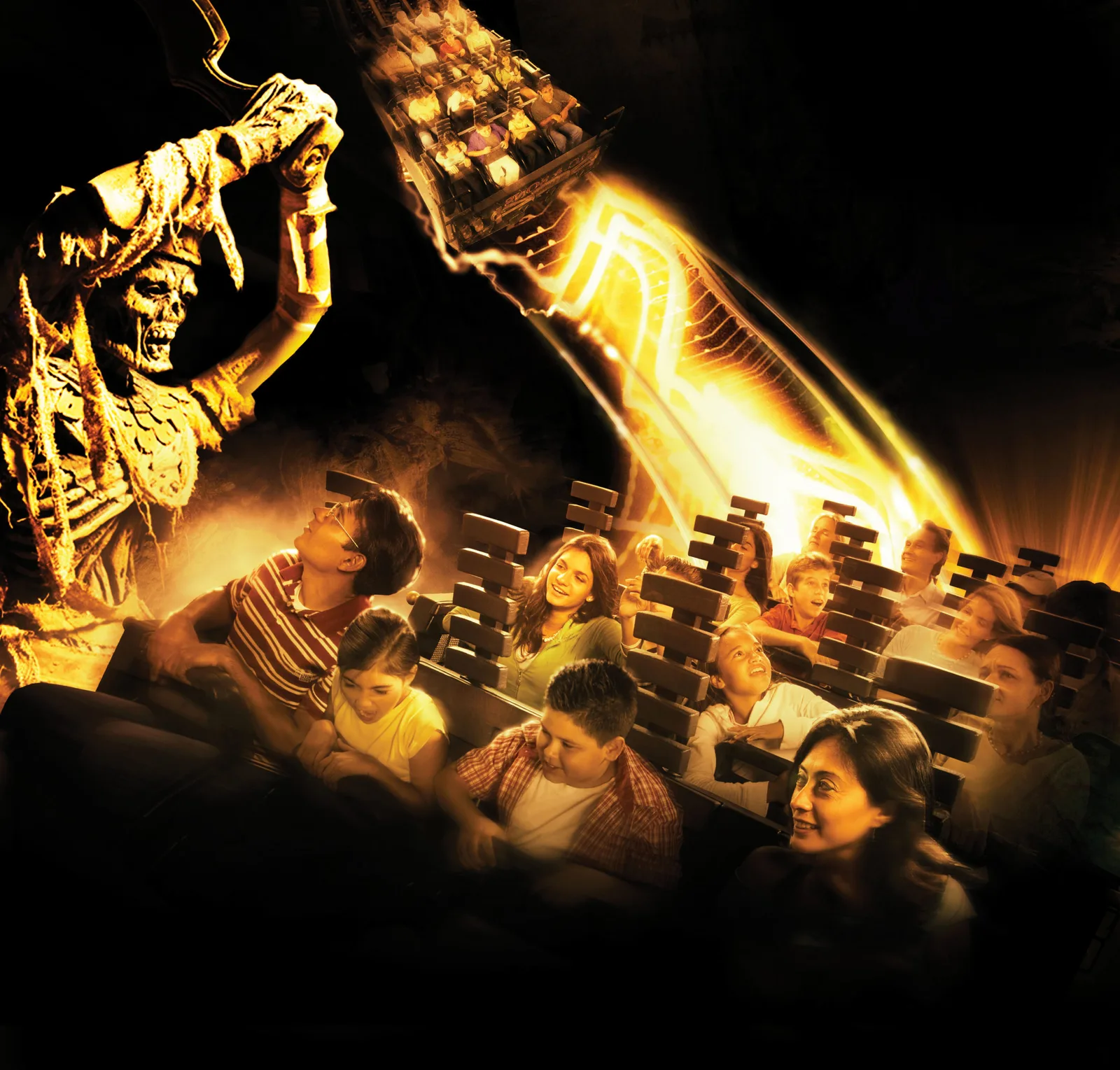 Egyptian tomb scene from Revenge of the Mummy, The Ride at Universal Studios Hollywood