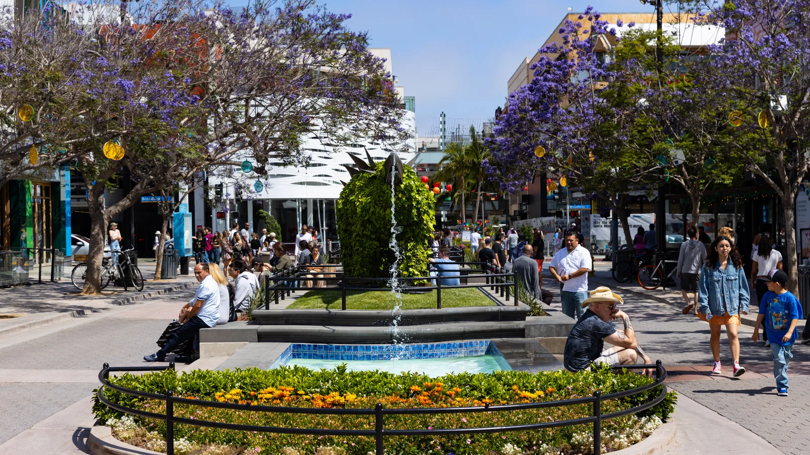 Third Street Promenade pedestrian shopping district in Santa Monica
