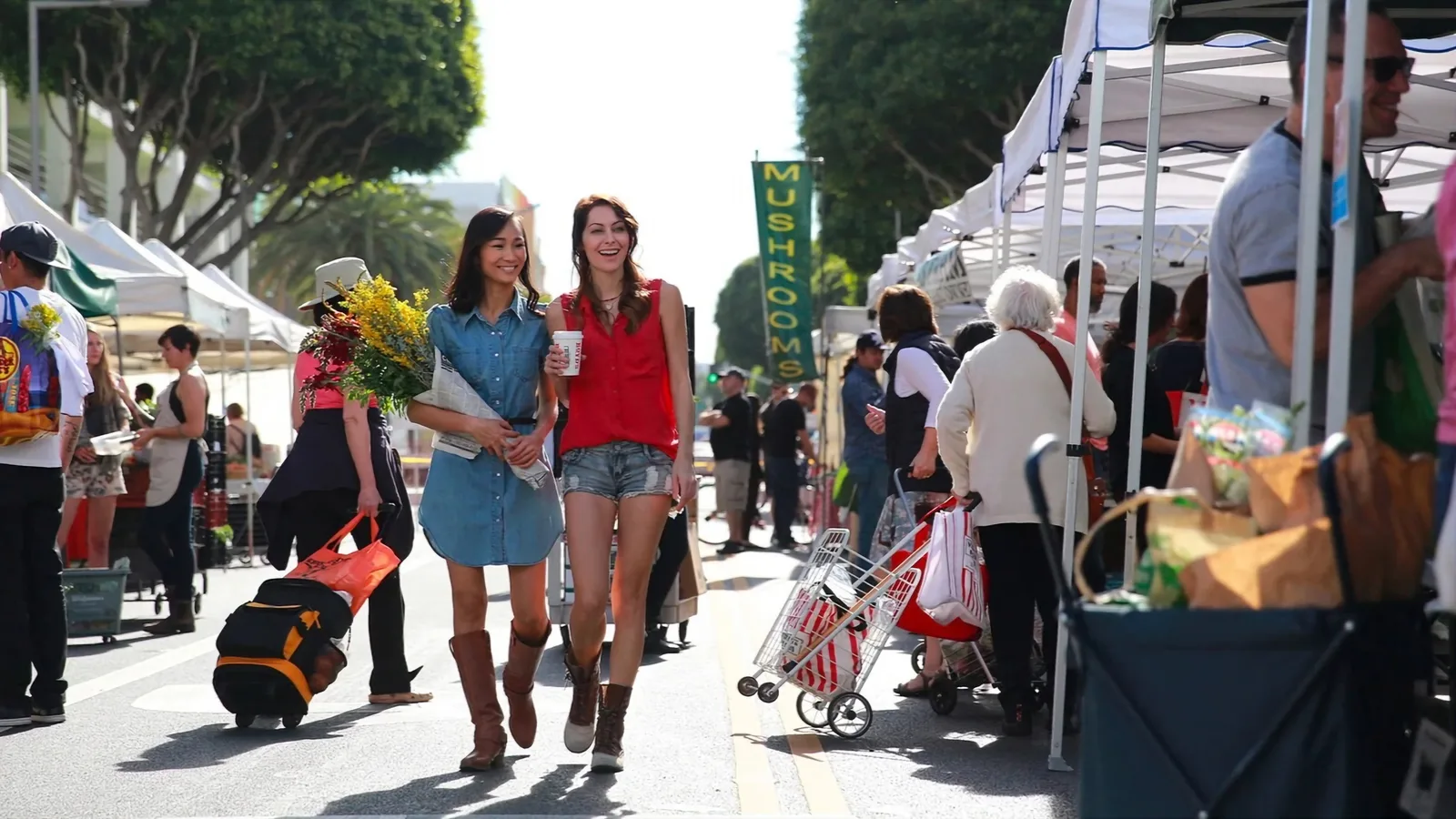 Fresh produce stalls at the Santa Monica Farmers Market