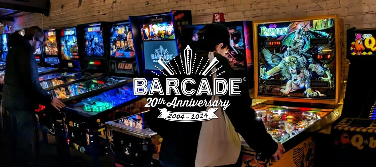 Craft beer taps and classic arcade cabinets at Barcade in Highland Park