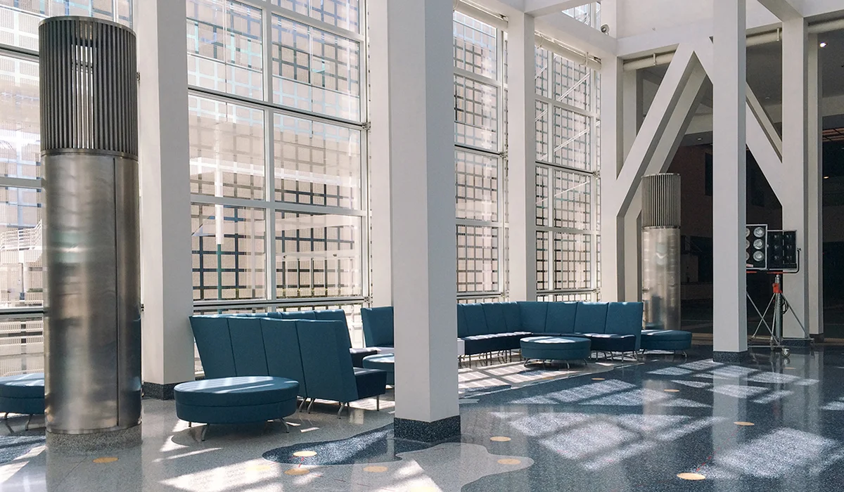 The West Hall lobby of the LA Convention Center, Downtown LA