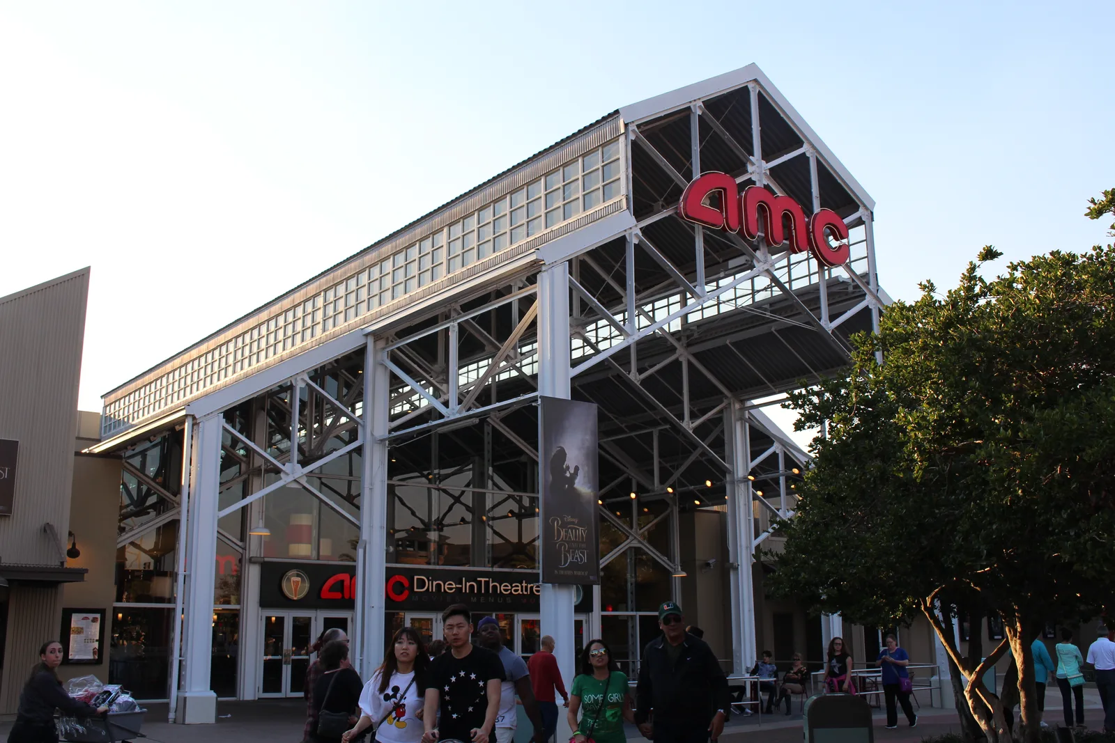 AMC Burbank walkway where the bronze Batman statue stands