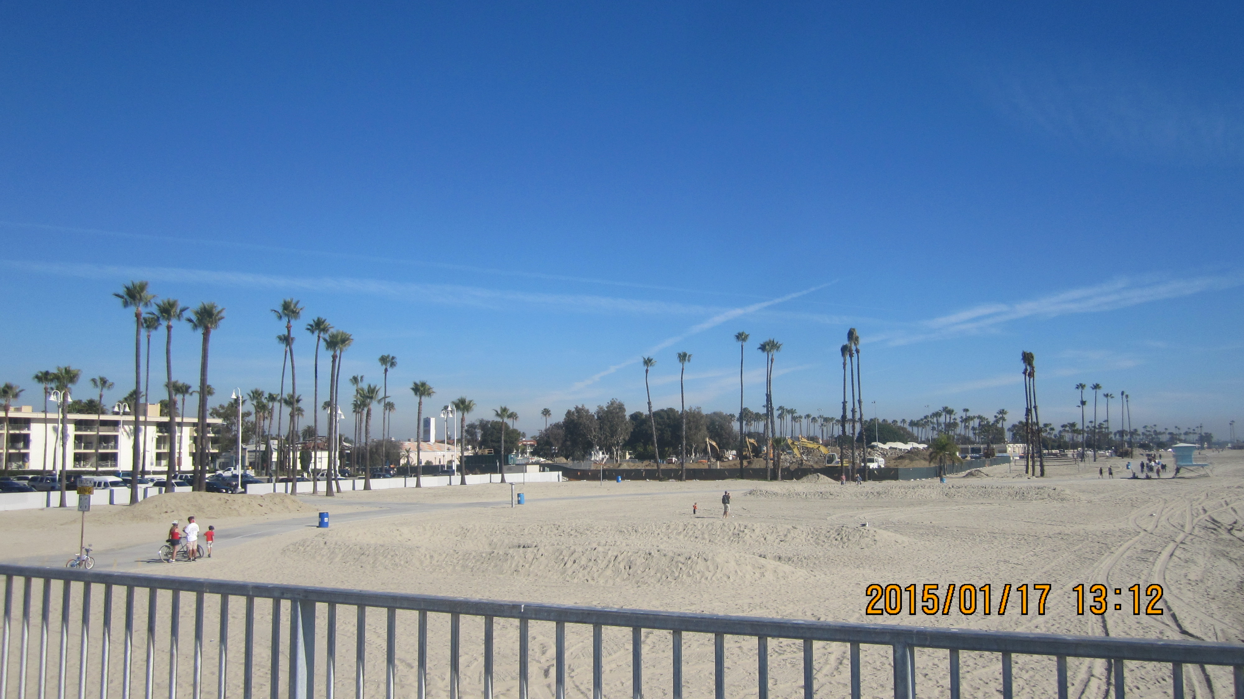 Palm-lined sand at Belmont Shore, Long Beach
