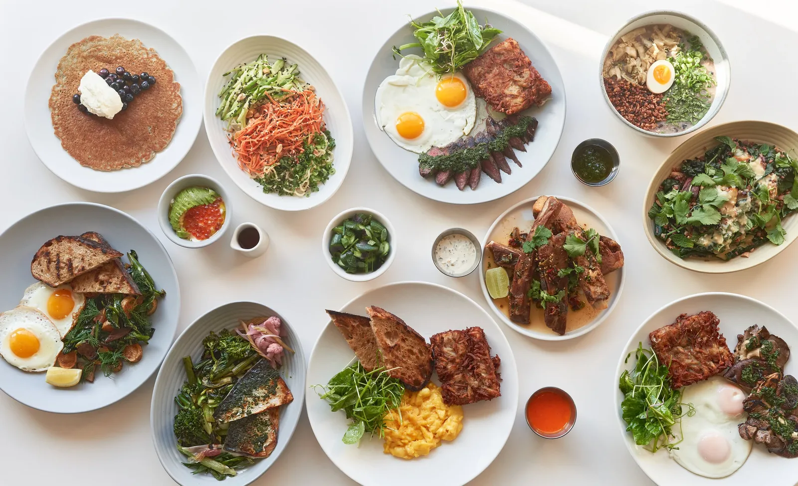 Spread of dishes at Yang's Kitchen in Alhambra