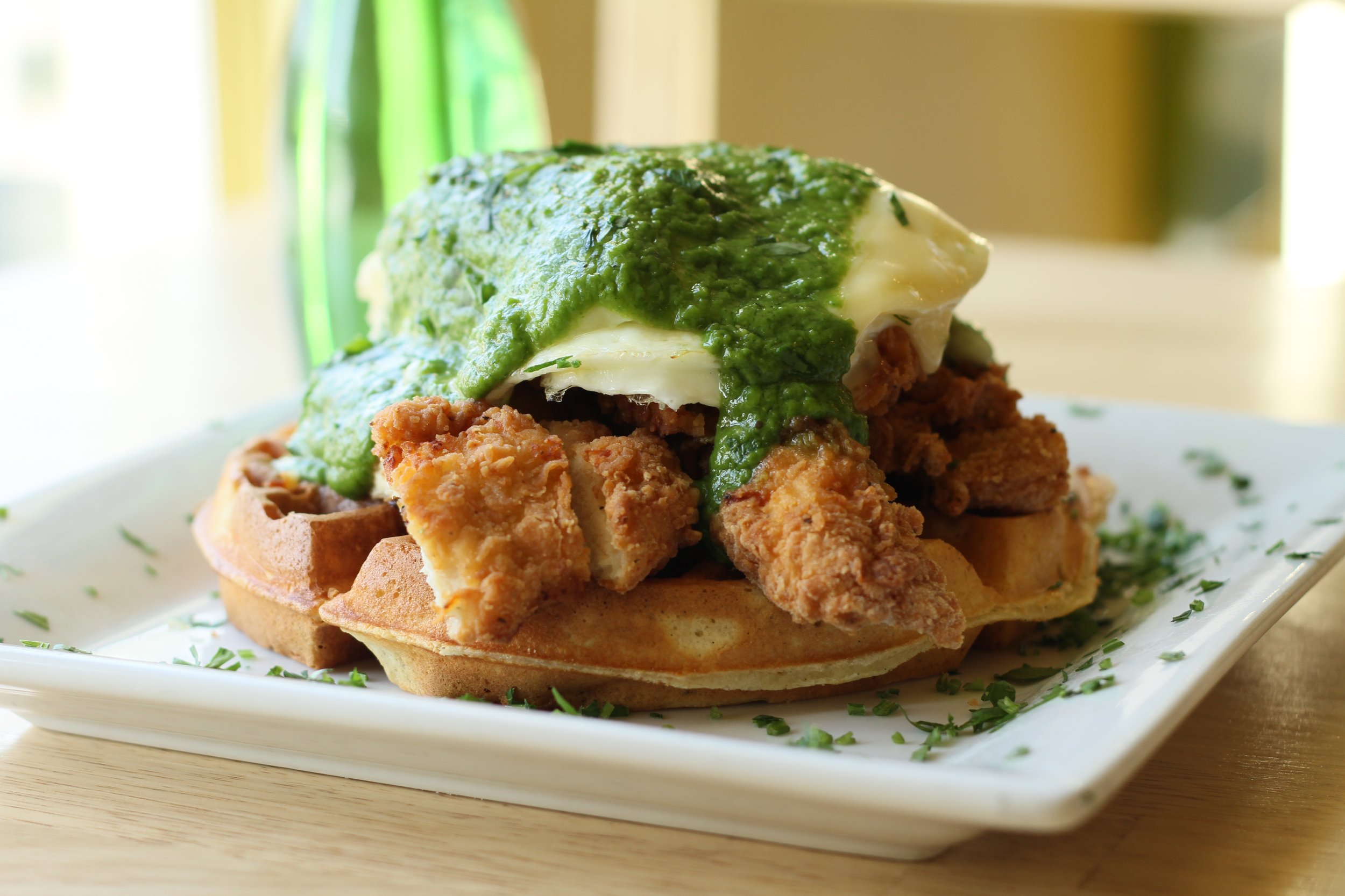 Signature waffle dish at Bru's Wiffle, now serving from its merged Santa Monica location