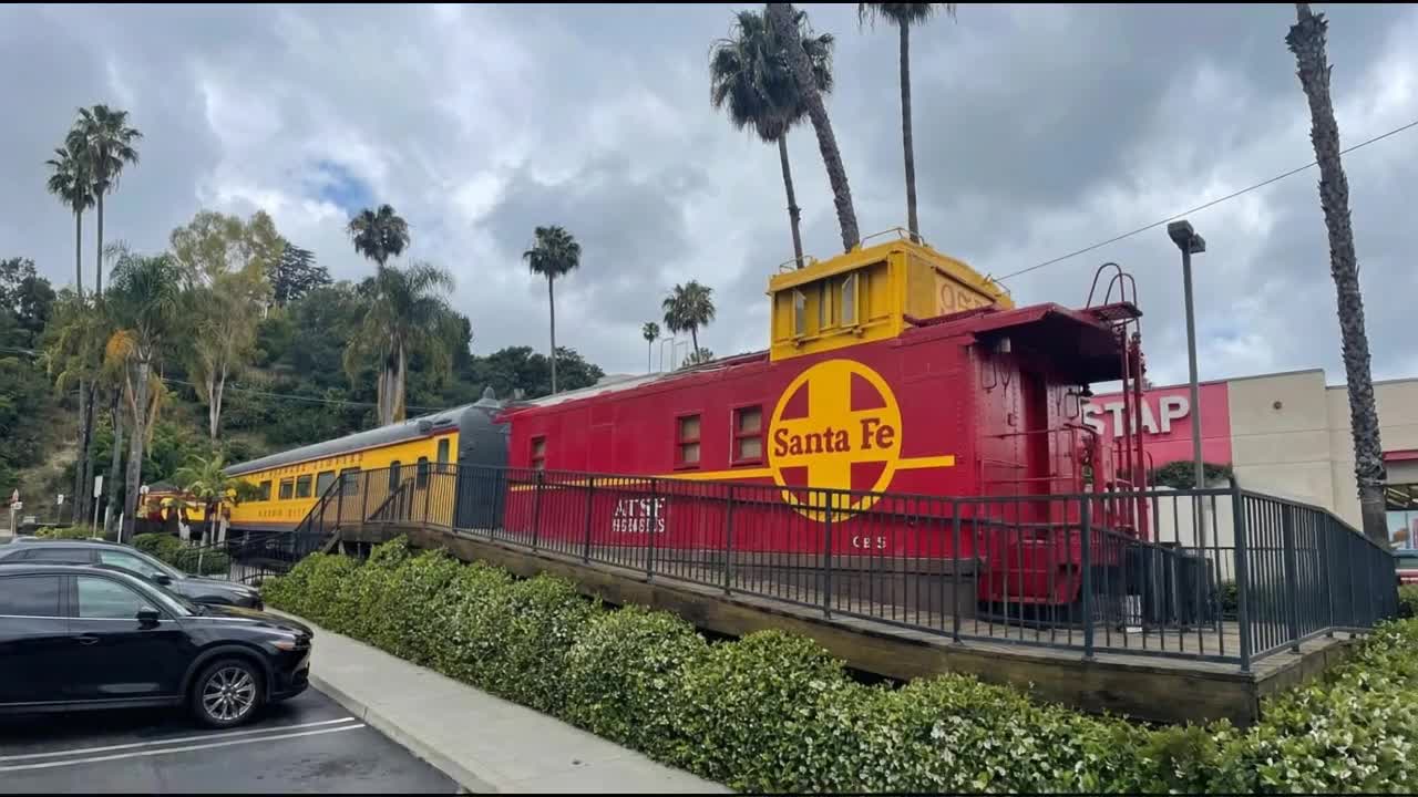 Carney's converted railroad-car burger stand on the Sunset Strip in West Hollywood