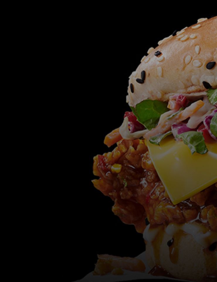 KFC Zinger burger with slaw and cheese
