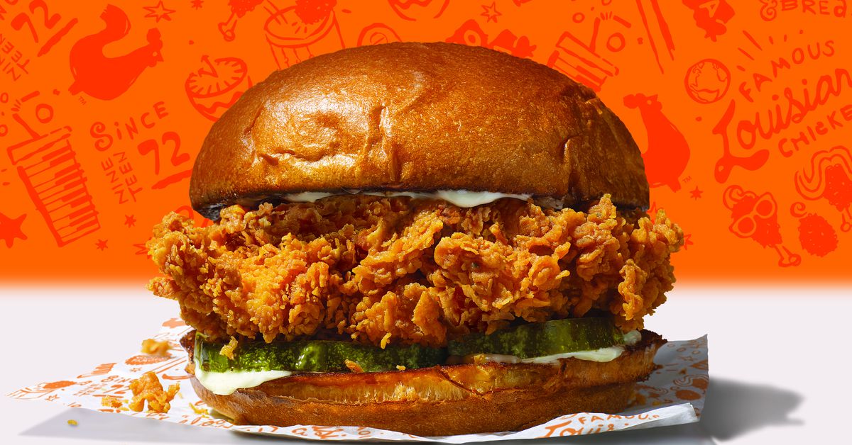 Popeyes Chicken Sandwich on a brioche bun