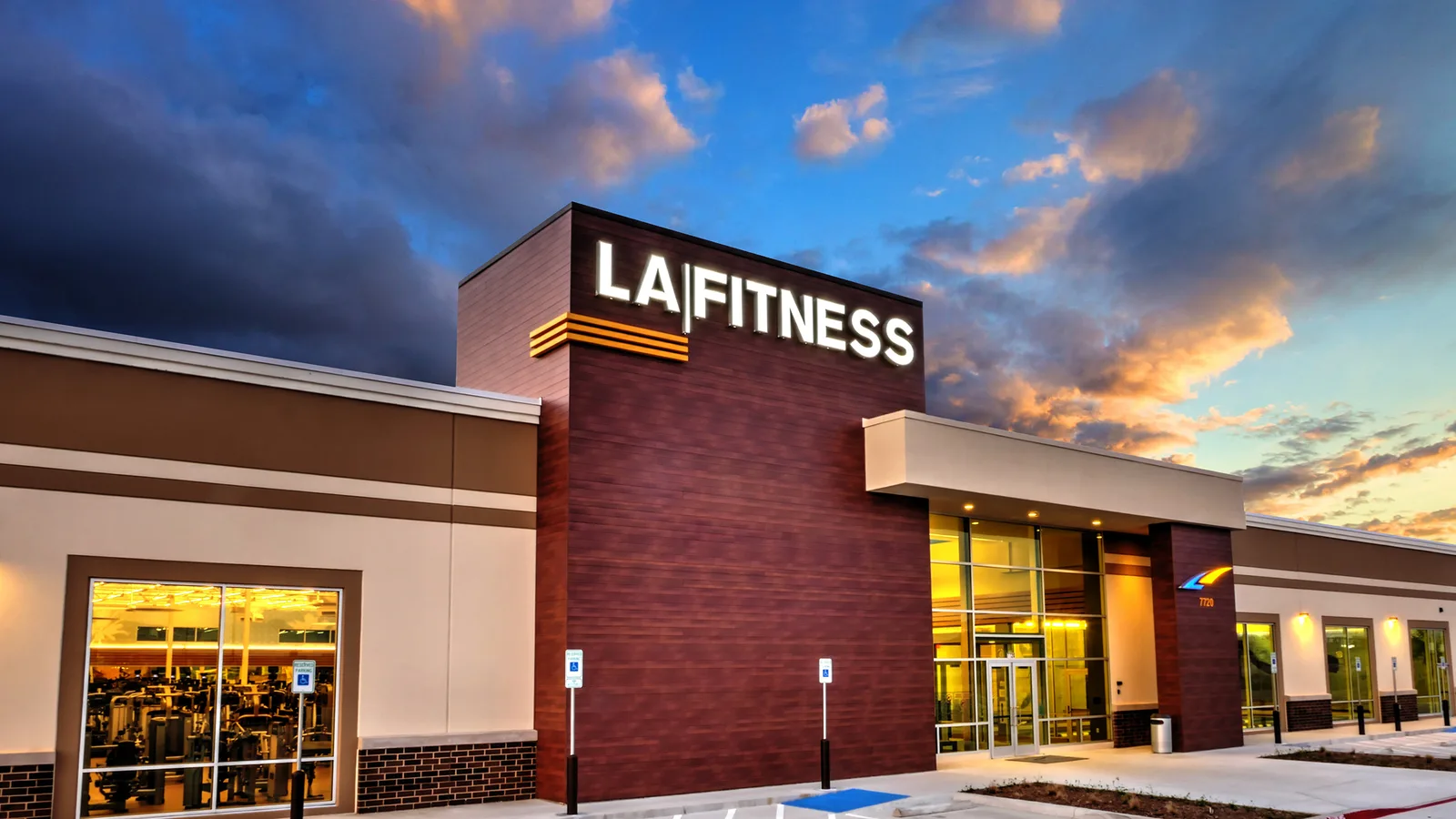 Pool, courts and weight floor at a full-size LA Fitness club