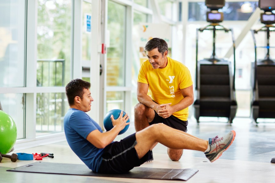 Family-friendly YMCA facility with pool, gym floor and group class space