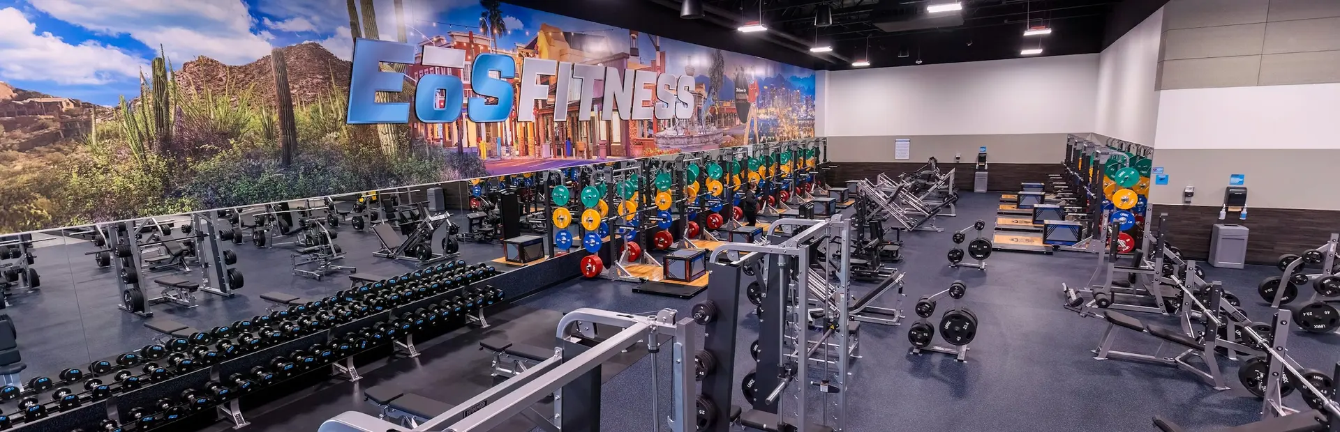 The gym floor at an EoS Fitness club
