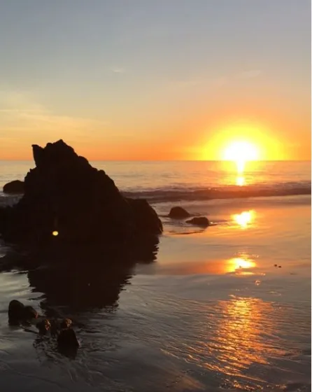 Wide, open sand at Zuma Beach in Malibu ideal for outdoor yoga