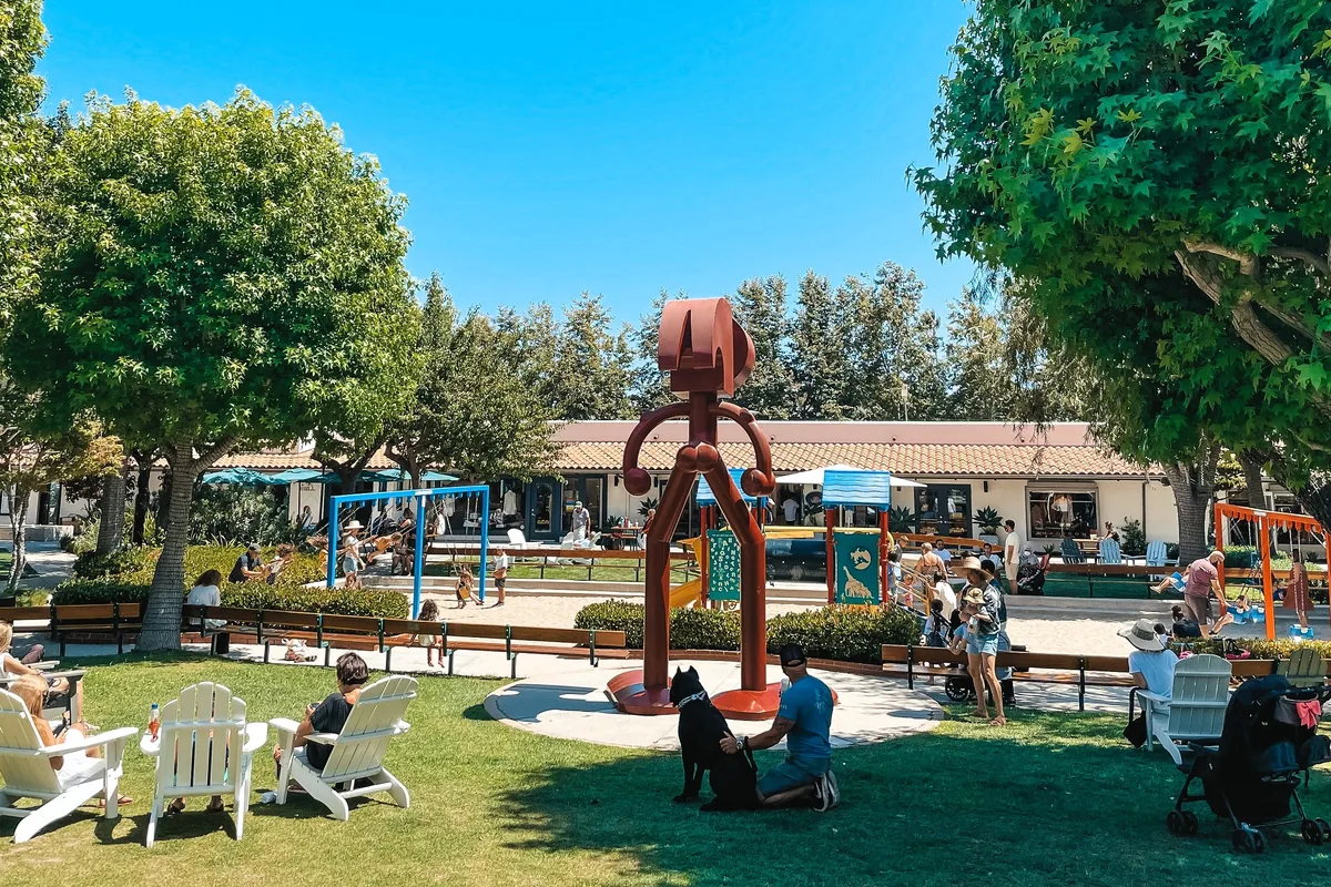 The lawn and playground at Malibu Country Mart