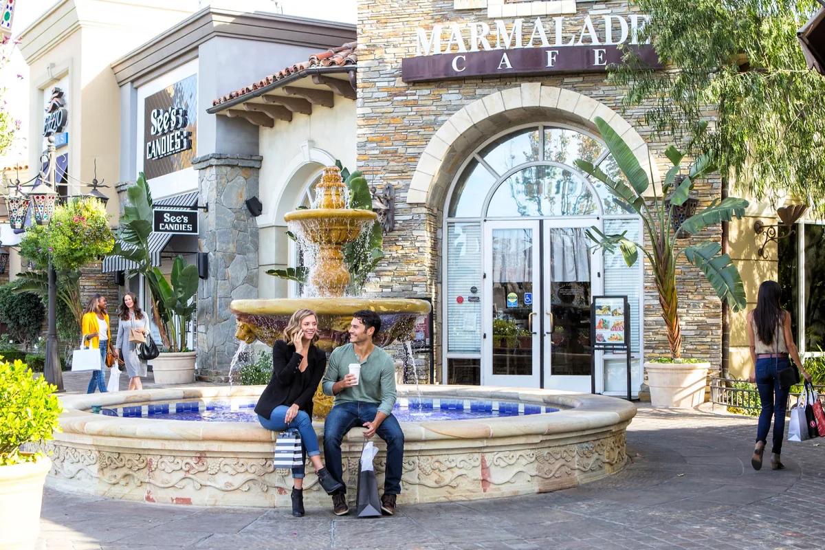 The courtyard fountain at the Promenade at Westlake