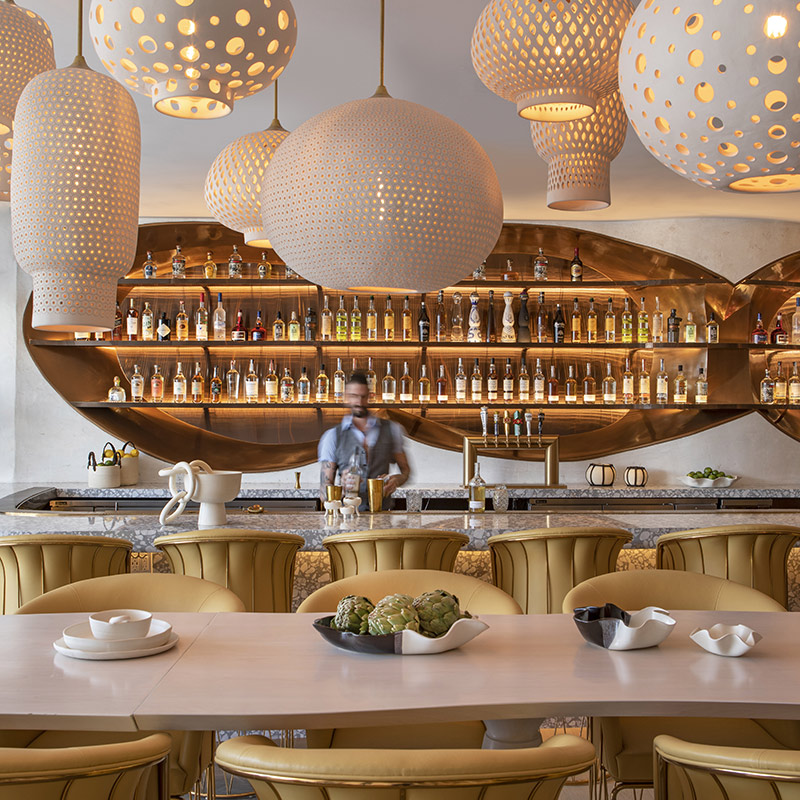 Interior lounge and bar at Esperanza Cocina de la Playa, Manhattan Beach