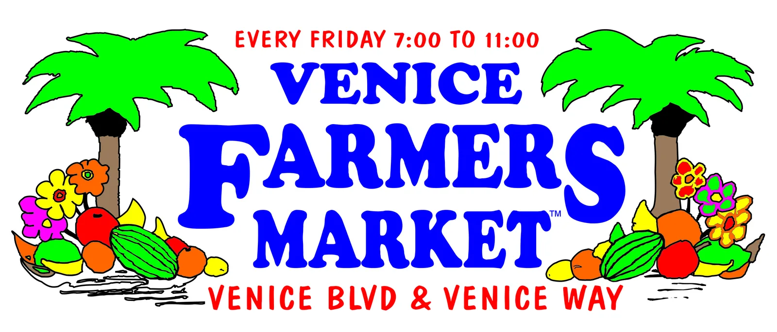 Fresh local produce and handmade goods fill the stalls at the Venice Farmers' Market.