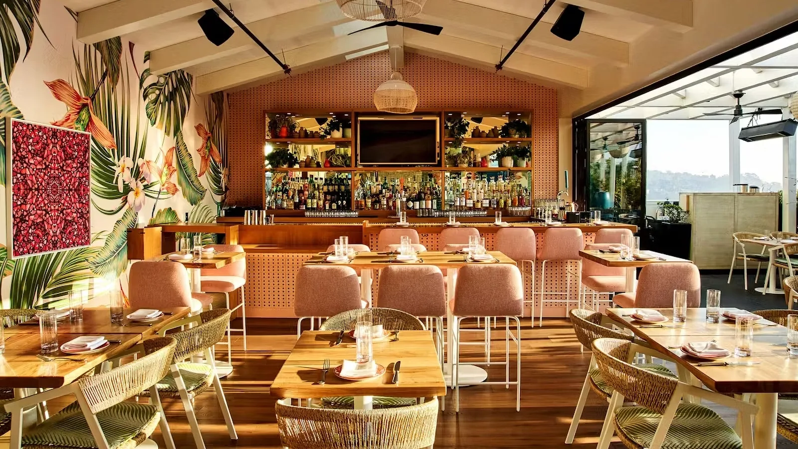 Butterfly's rooftop dining room and bar at The Shay in Culver City