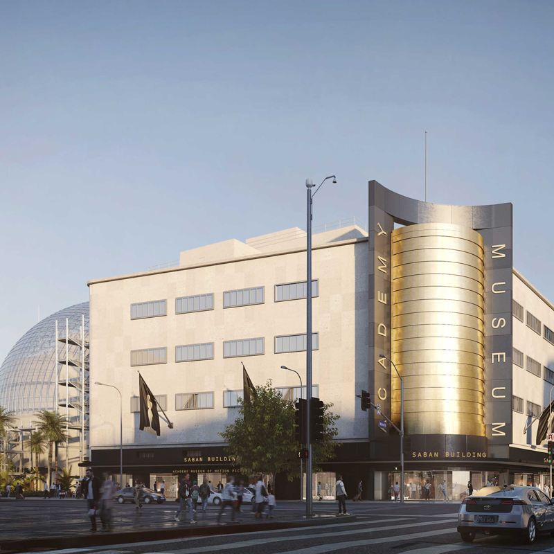 The Academy Museum of Motion Pictures at Wilshire and Fairfax in Los Angeles, the largest US museum devoted to moviemaking.