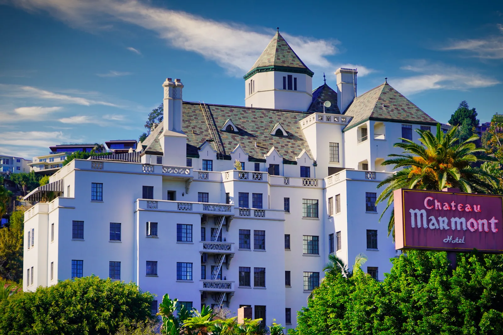 The Chateau Marmont, the storied hotel on Sunset Boulevard in West Hollywood, Los Angeles.