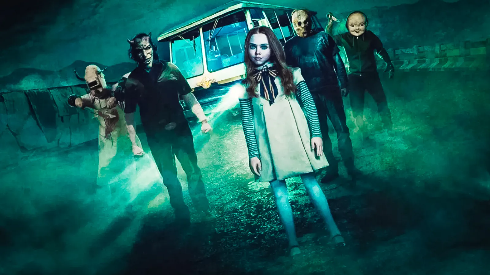Universal Monsters coming out from the Terror Tram at Universal Studios Hollywood's Blumhouse tram ride at the theme park in Los Angeles.