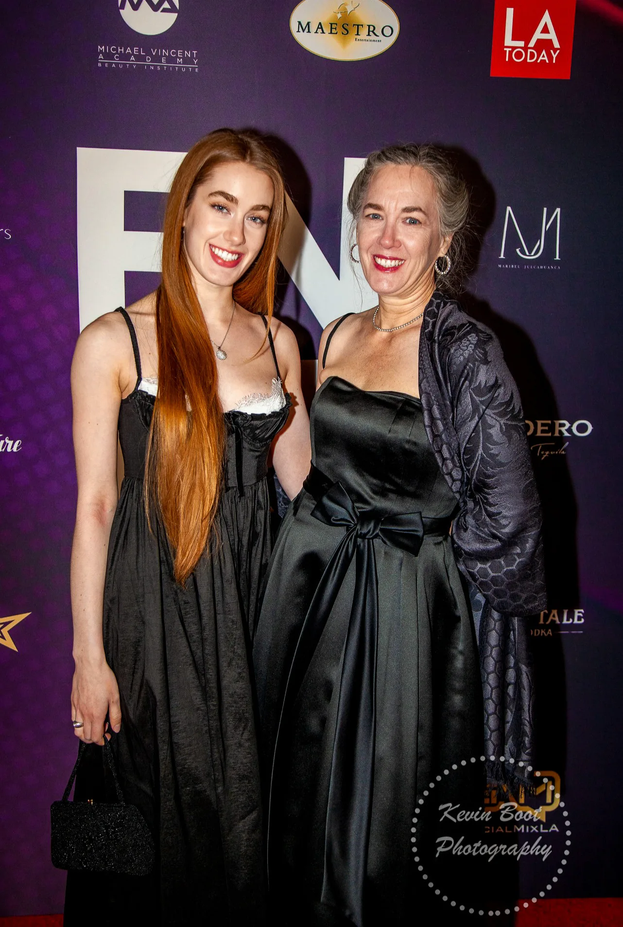mom and daughter on the red carpet