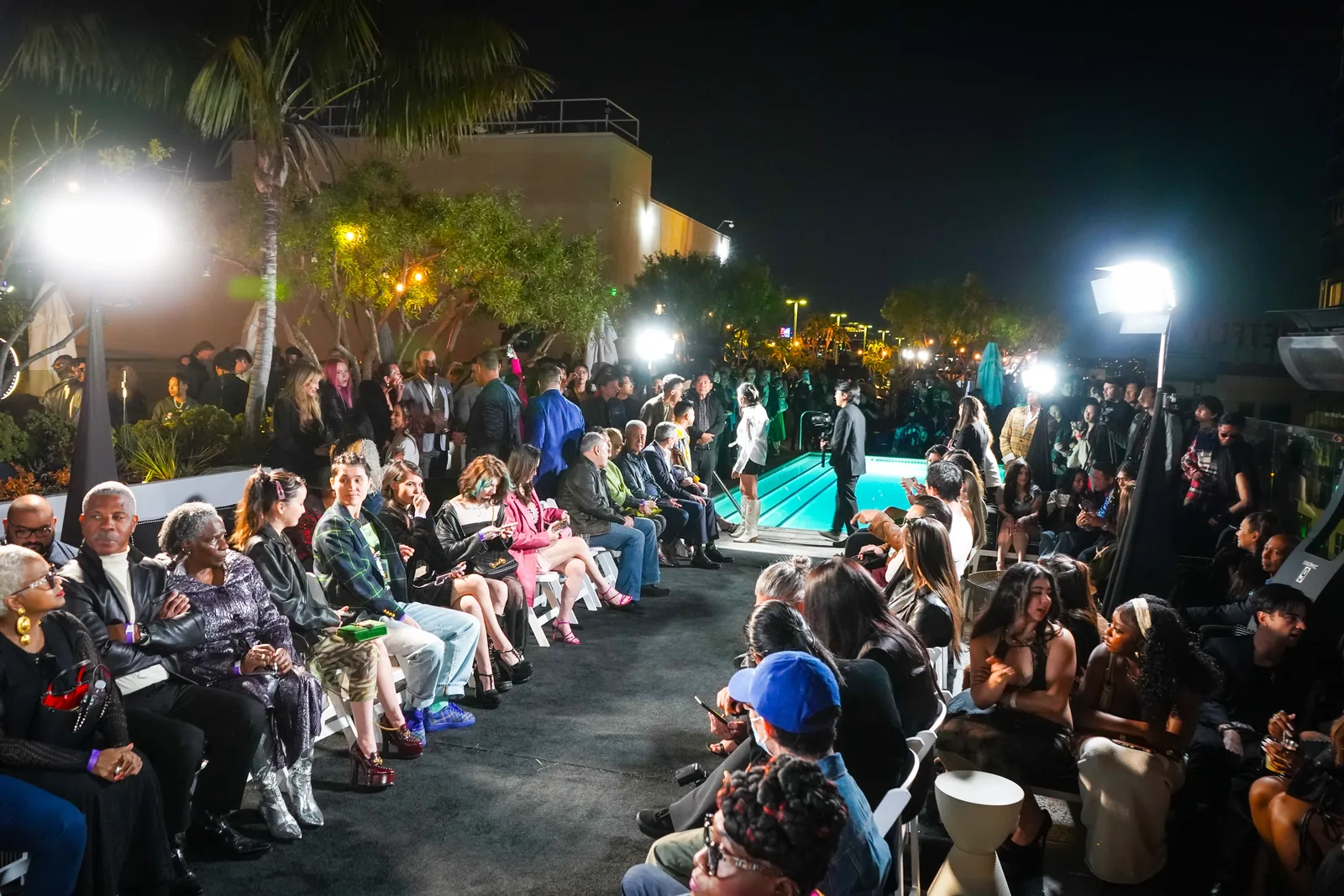Oscars Pre-Party 2025 step and repeat setup with Oscar Statues and red carpet