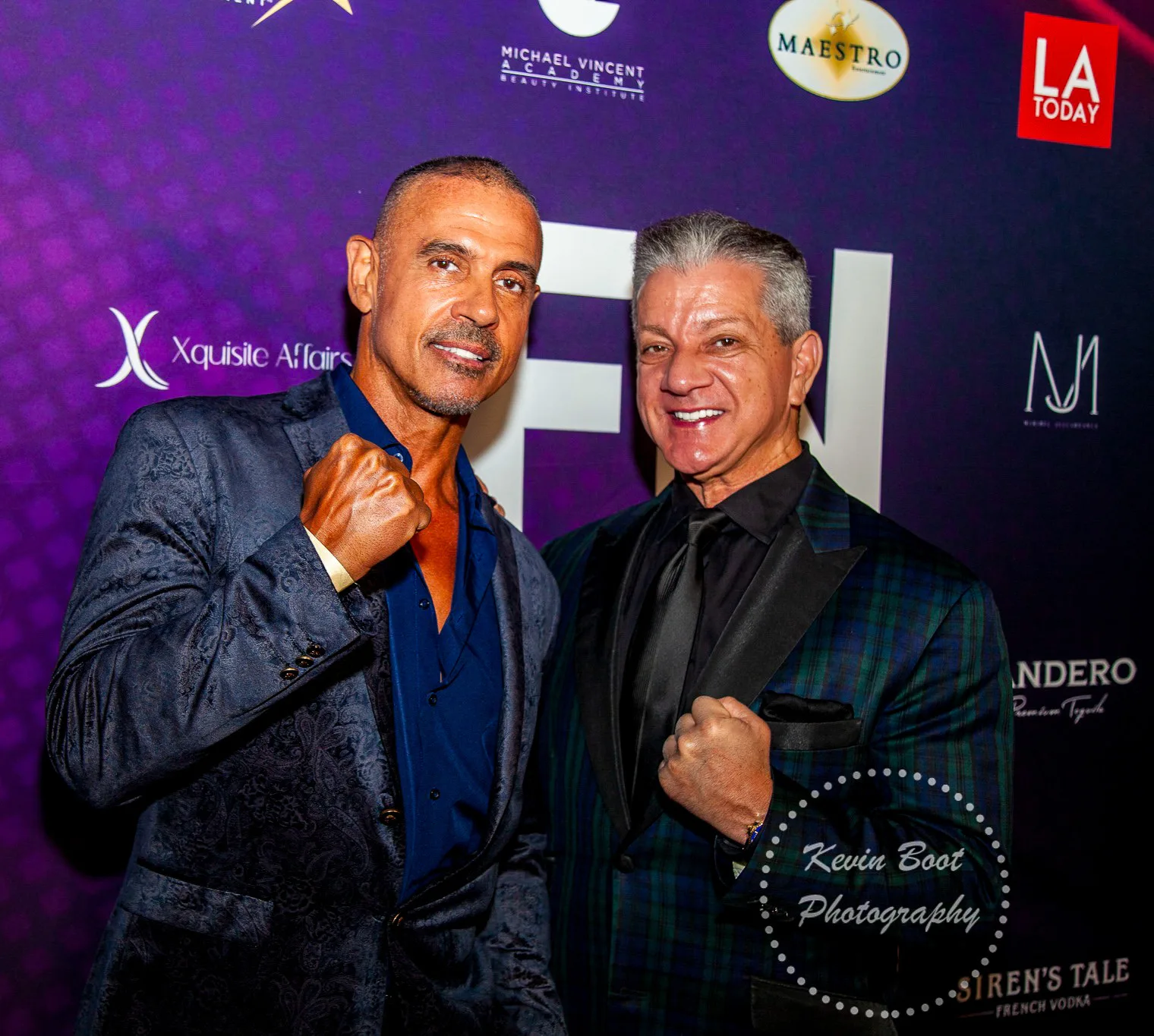 Chris and UFC Announcer Bruce Buffer on the red carpet