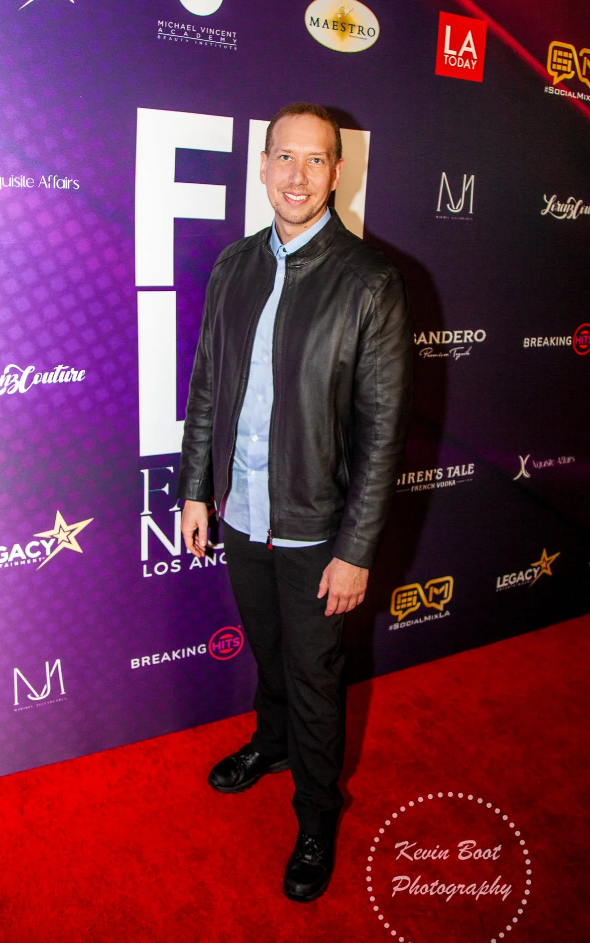 Mark Stampfly Editor-in-Chief of LA Today on the red carpet