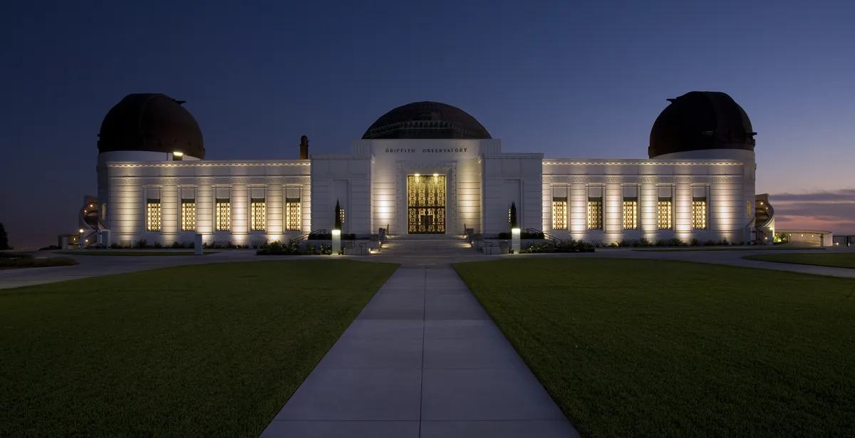Griffith Observatory exterior at dusk