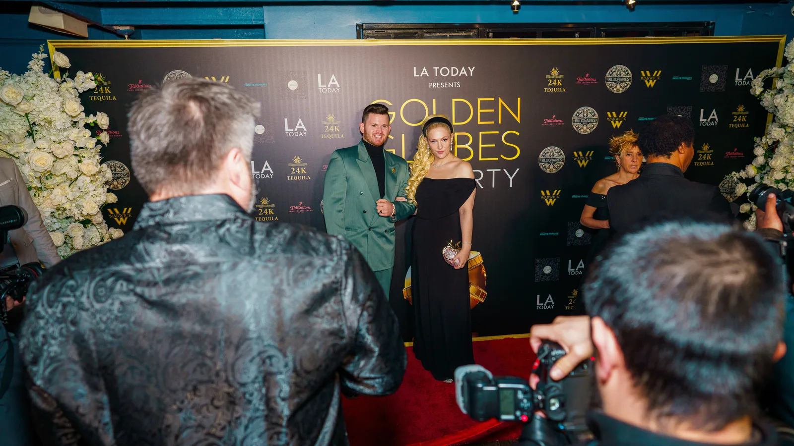 Red carpet photography by press and media at LA Today's Golden Globes Pre-Party in Warwick Hollywood.