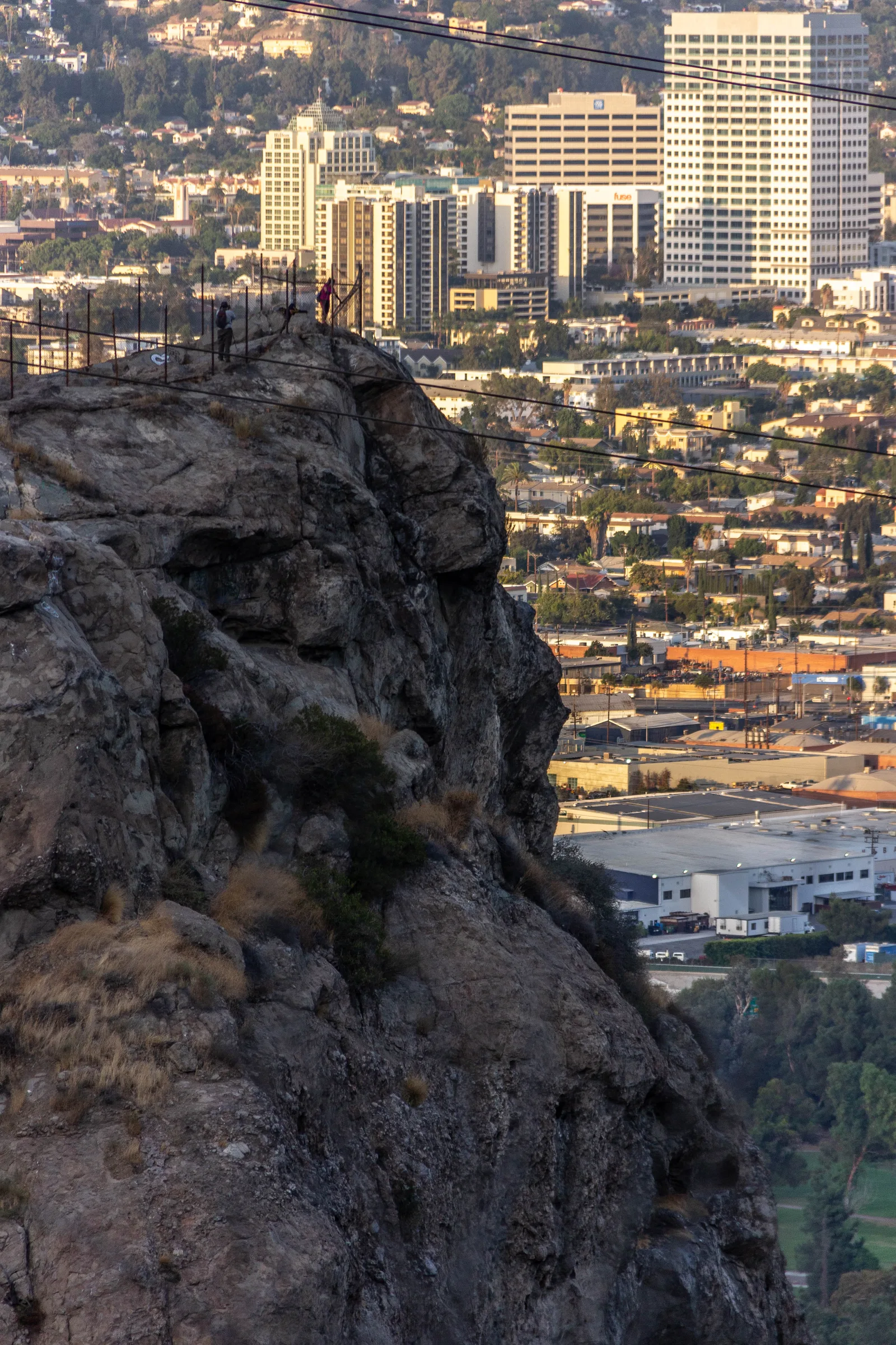 The hive-shaped Bee Rock outcrop over east Griffith Park
