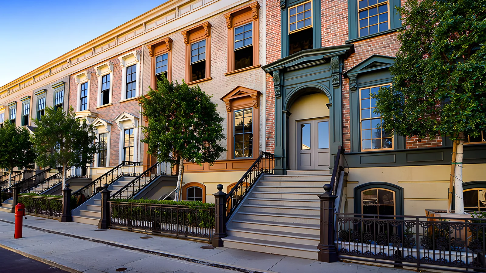 The Warner Bros. studio backlot, Brownstone Street in Burbank, California