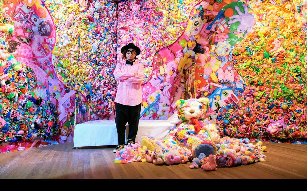 Colorful kawaii art by Sebastian Masuda at JAPAN HOUSE Los Angeles