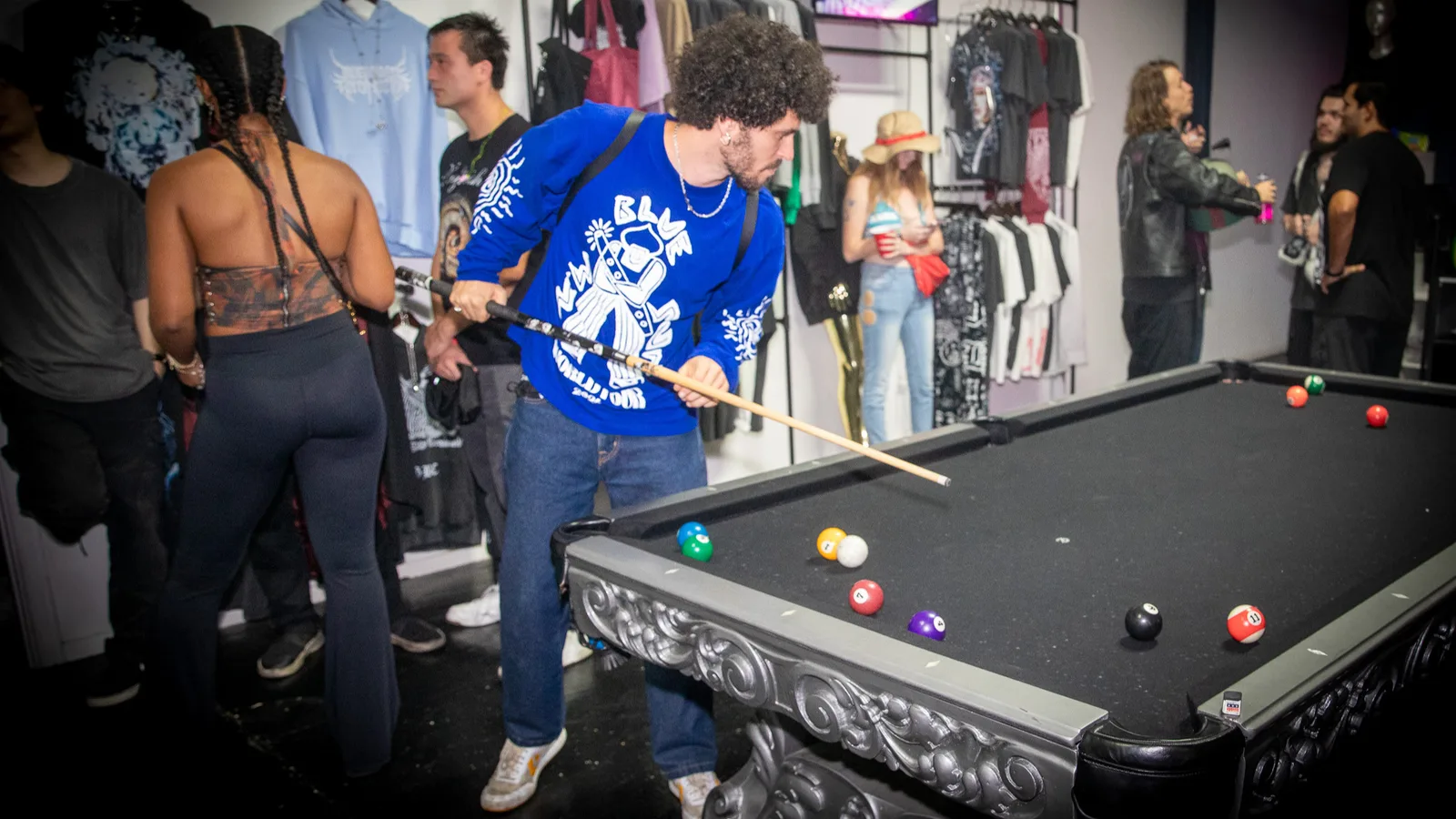 Playing some pool at the LA Comic Con After Party