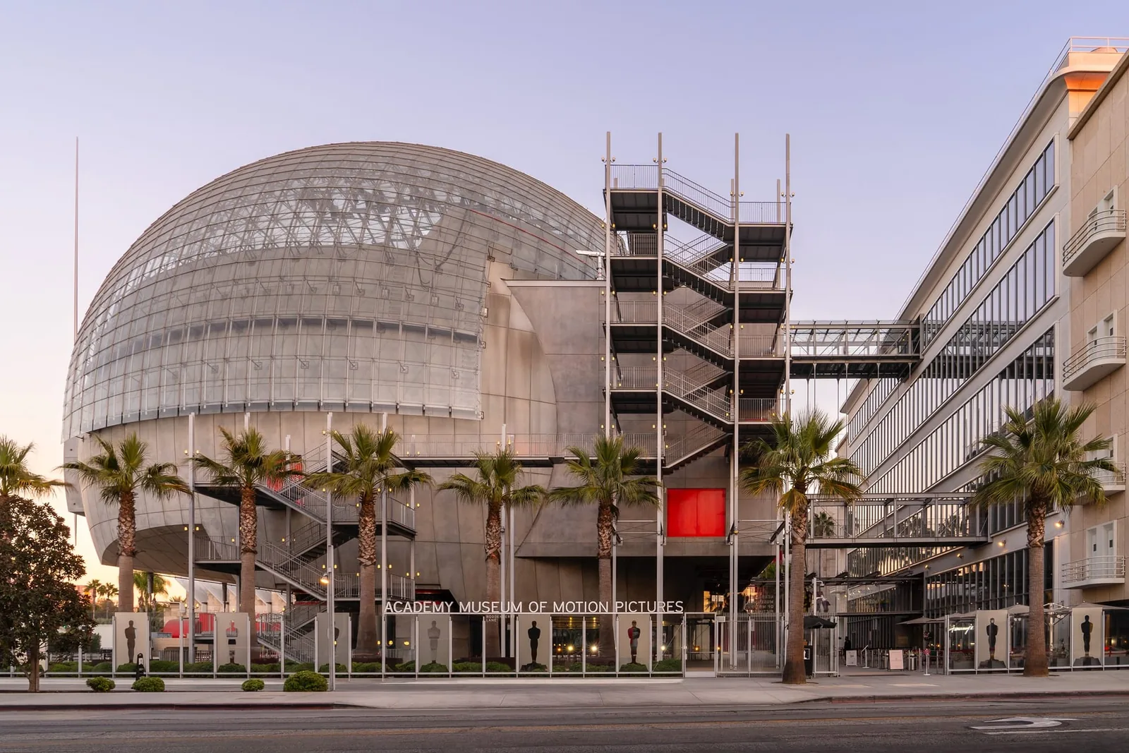 The spherical David Geffen Theater at the Academy Museum of Motion Pictures