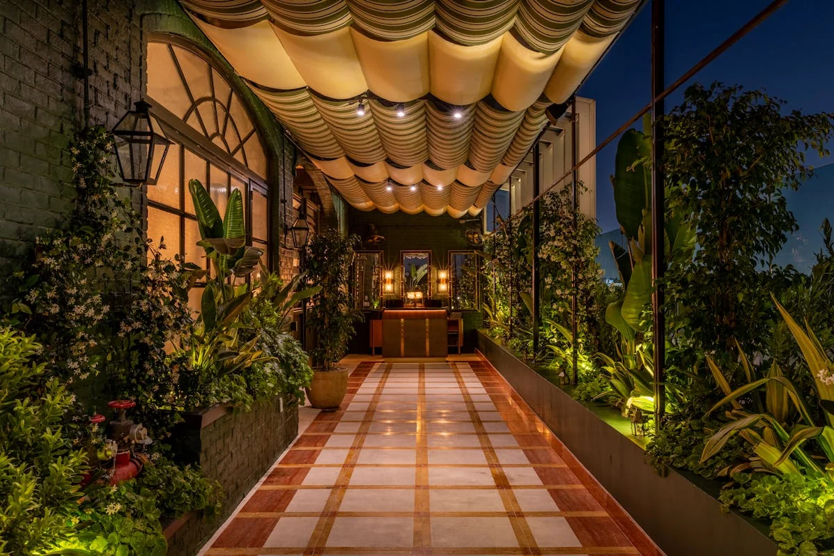 The open-air rooftop dining room at Catch LA in West Hollywood