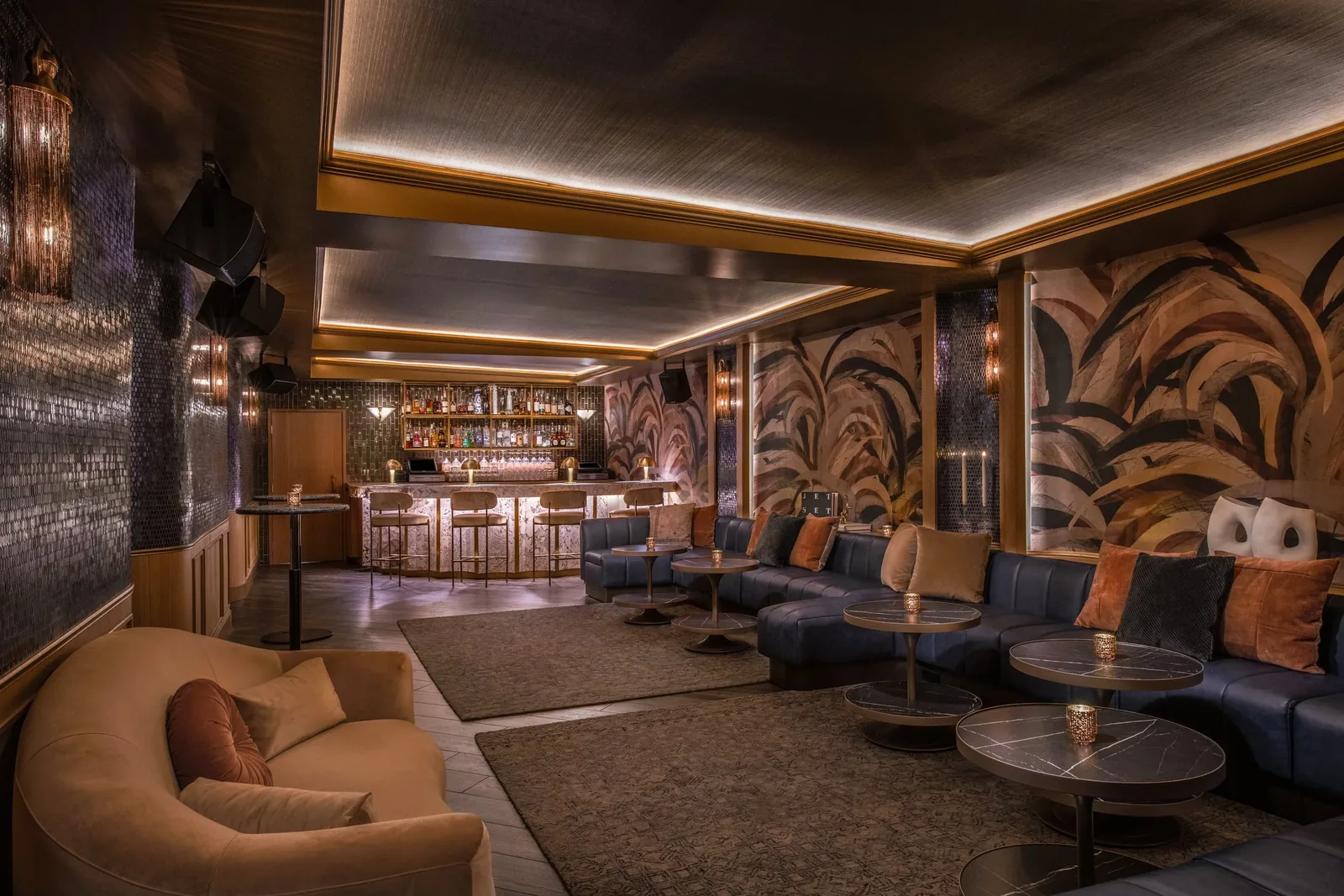 The lounge seating inside The Gate at Zouk