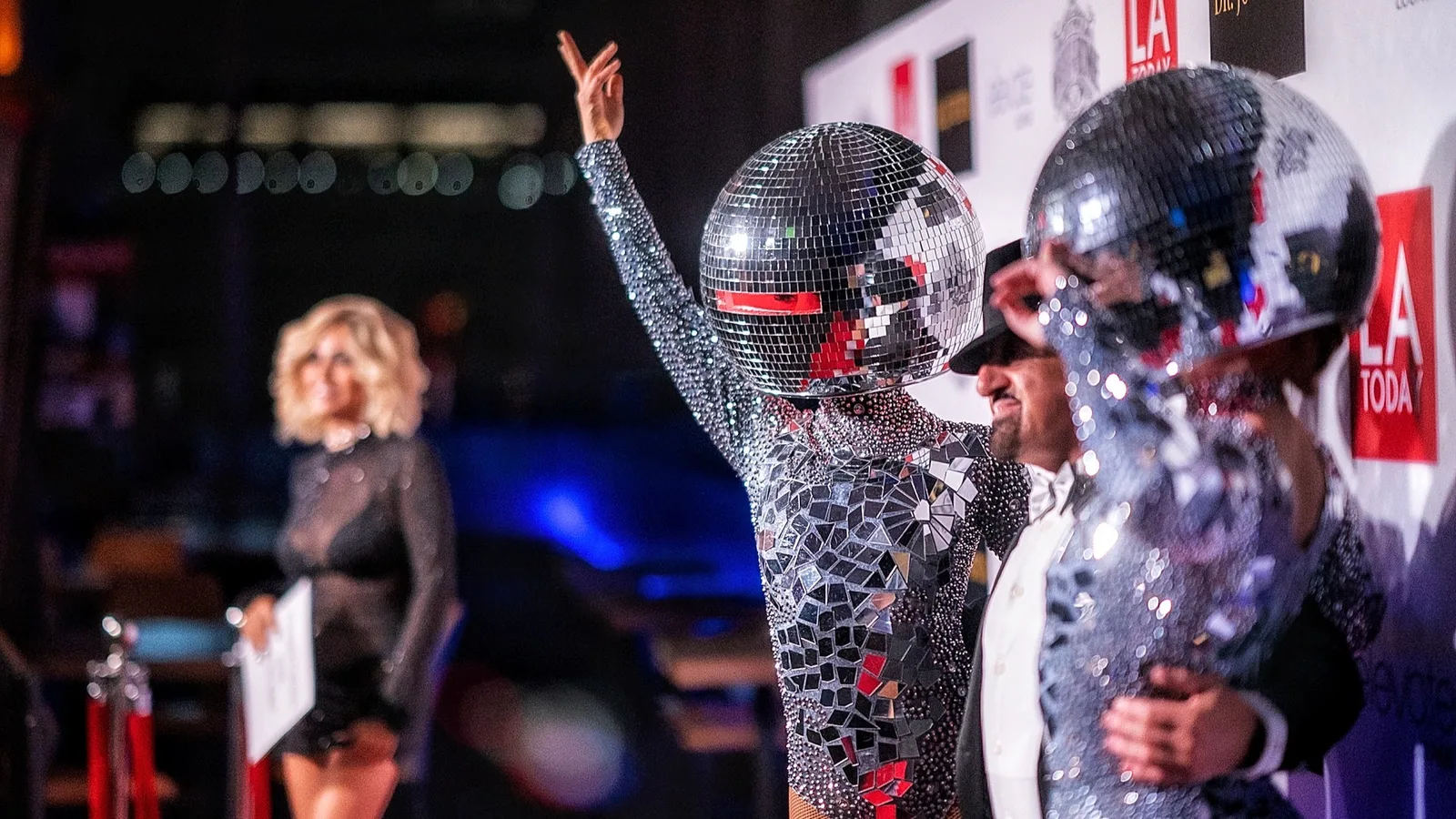 LA Today's Television Awards Gala with Disco Girls Taking Pictures on the Red Carpet with Guests