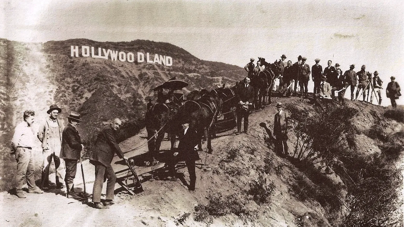 The white Hollywood letters on the hillside above Los Angeles