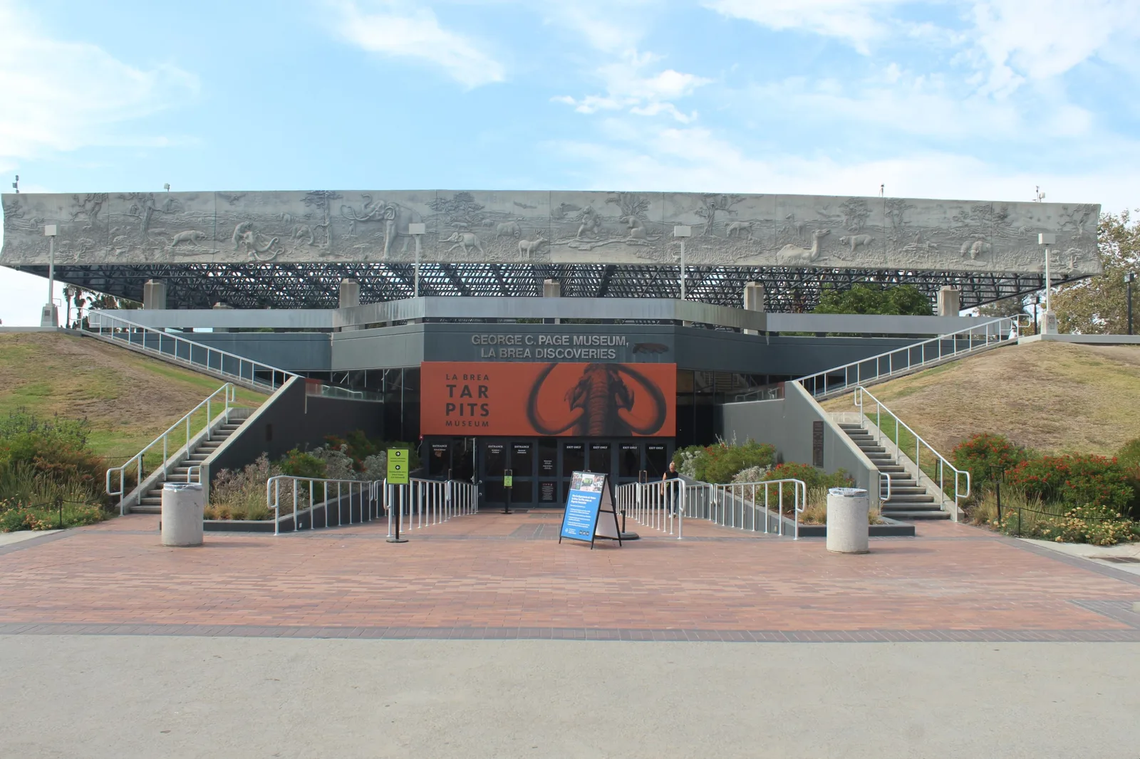 Exterior of the Page Museum at the La Brea Tar Pits in Los Angeles