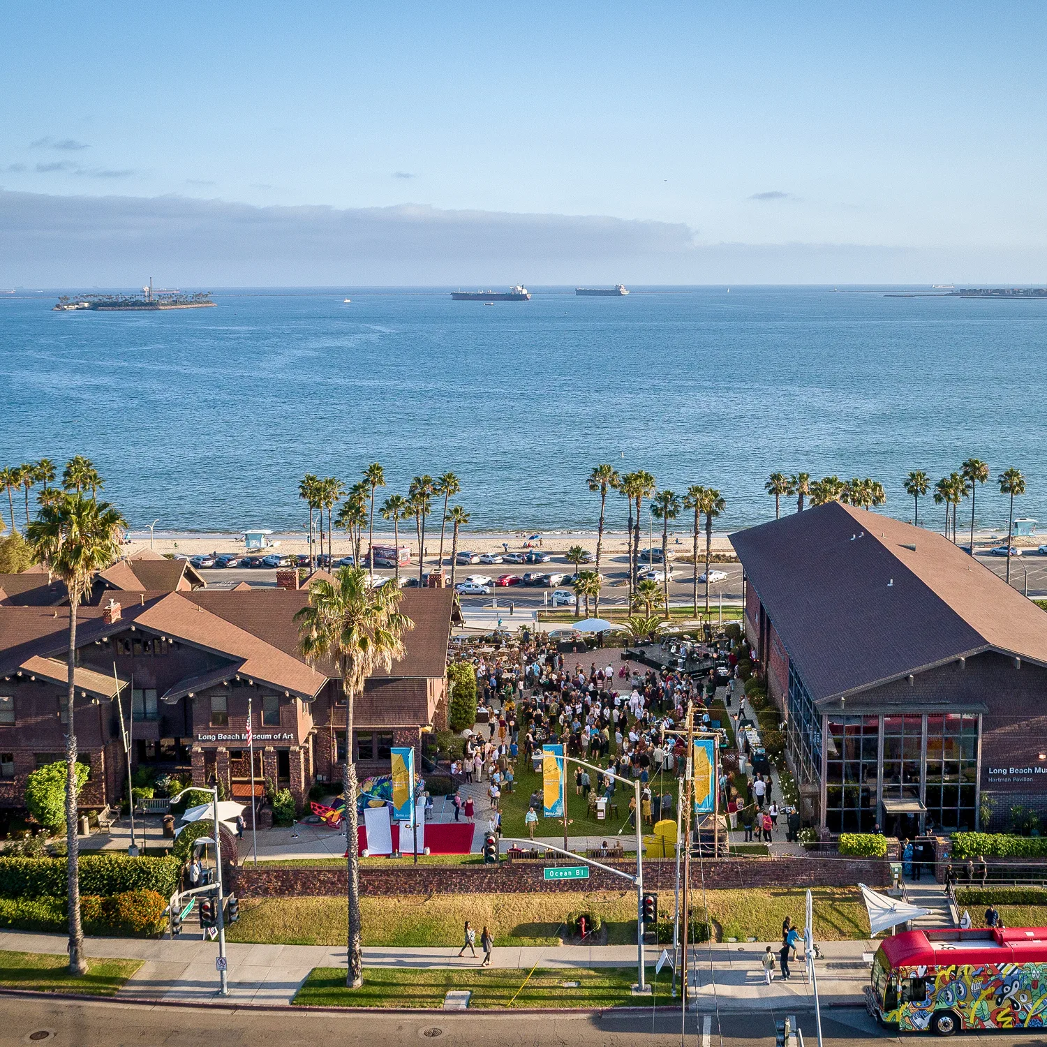 The Long Beach Museum of Art on a bluff above the Pacific Ocean