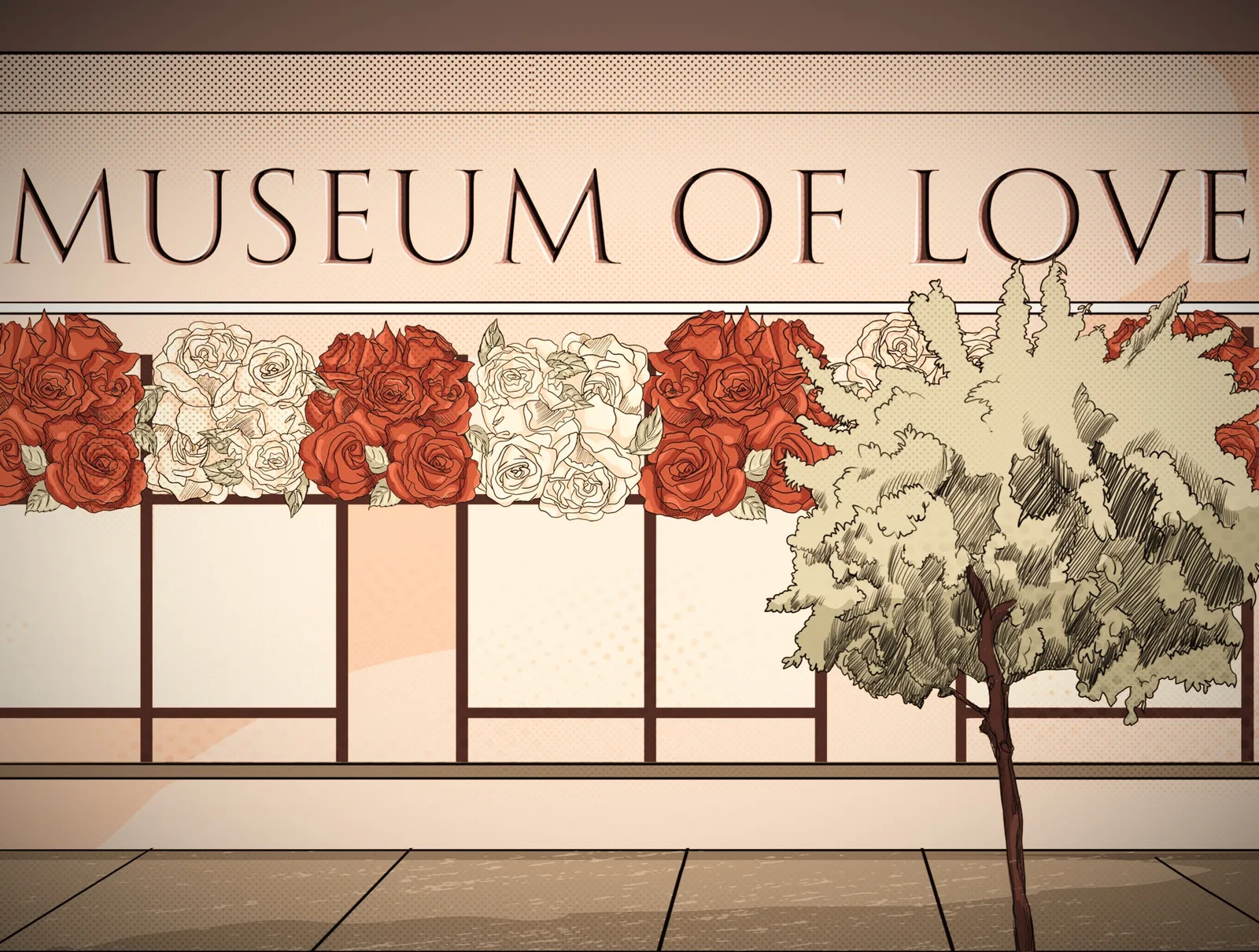 Interactive exhibit room at the Los Angeles Museum of Love on Melrose Avenue