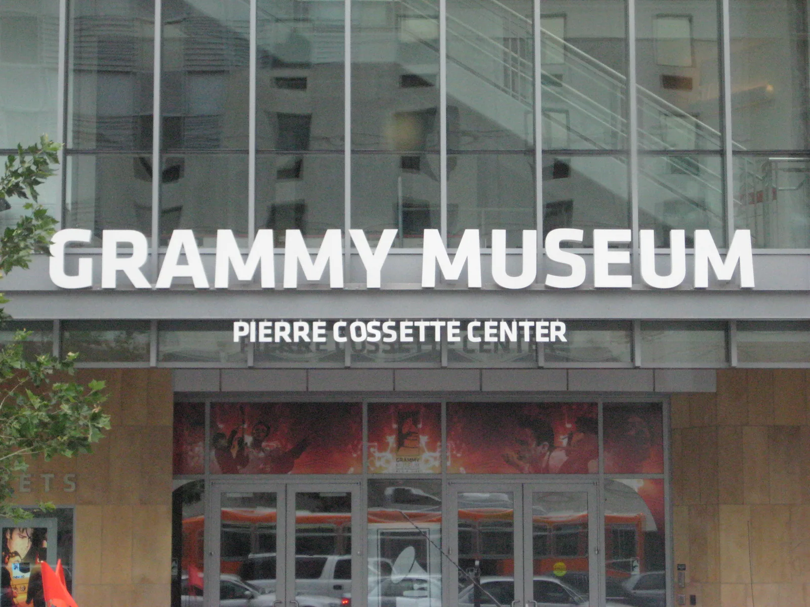 Front entrance of the GRAMMY Museum at L.A. Live in downtown Los Angeles