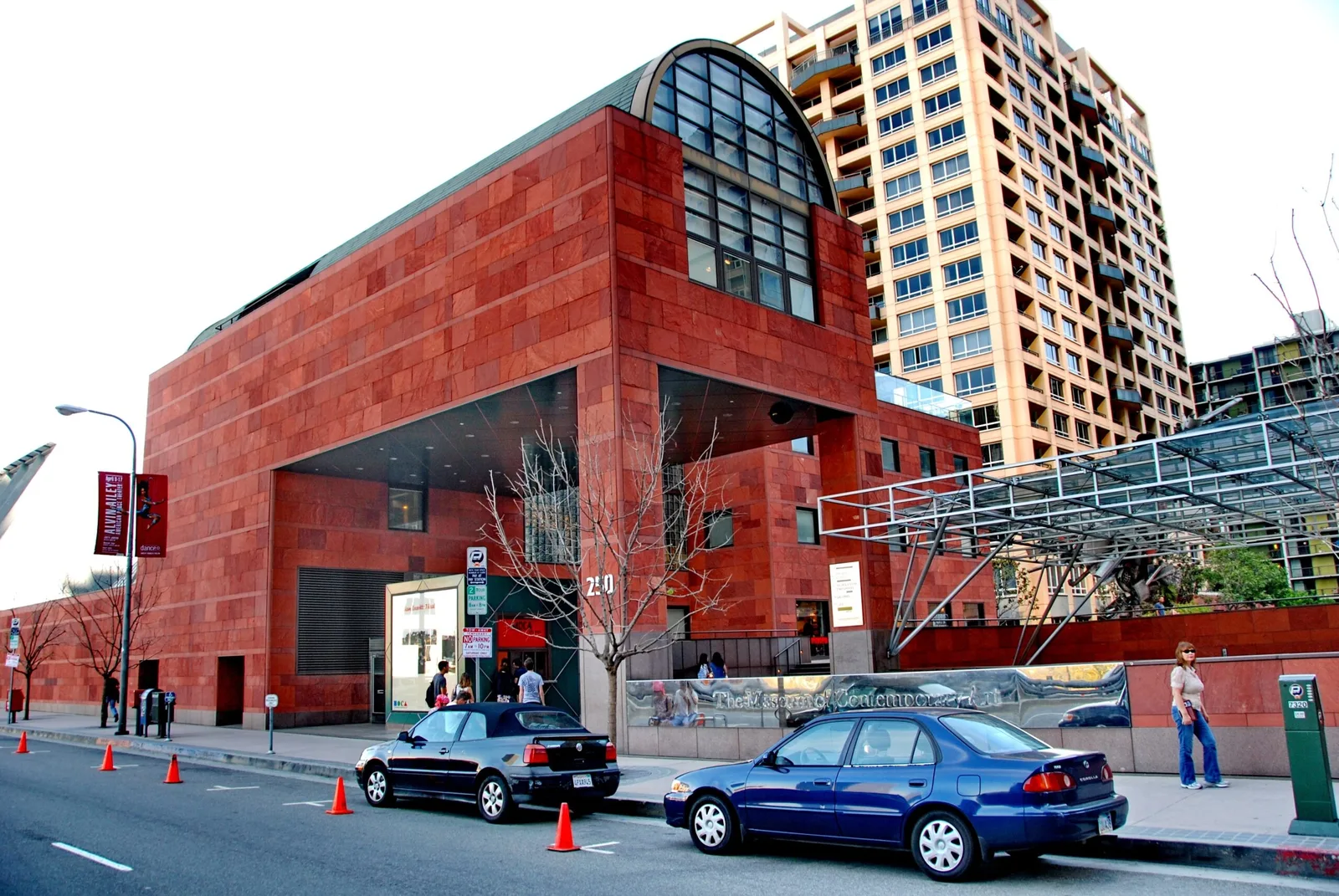 The red sandstone facade of the museum on Grand Avenue