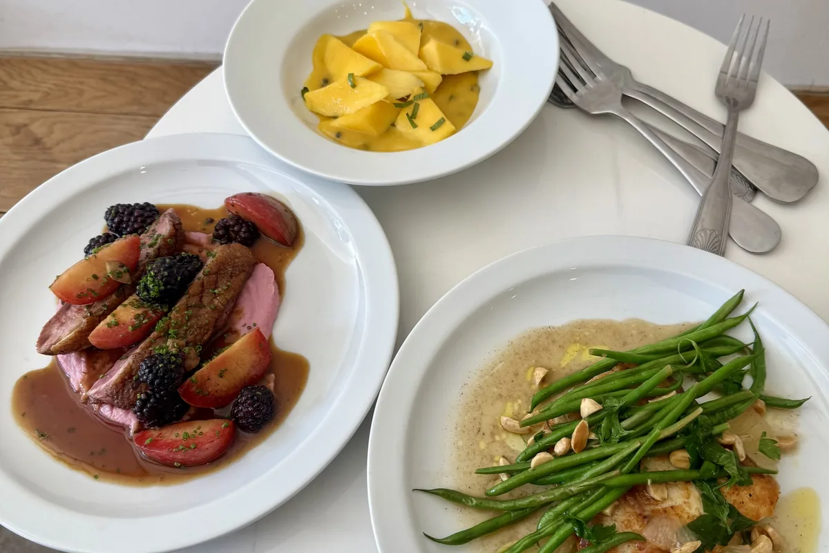 Plates from the dinner menu at Chez Mar in Mar Vista