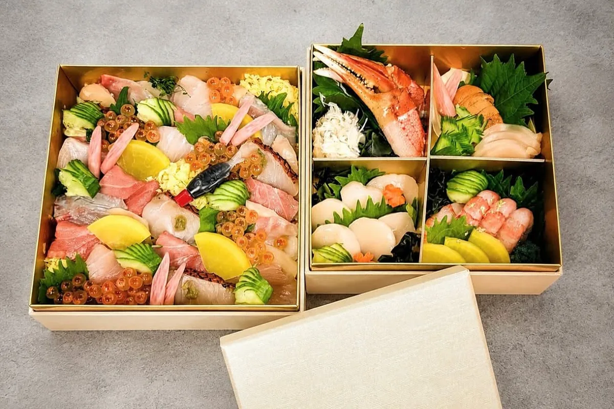Sushi boxes from Kinkan Market in Hermosa Beach