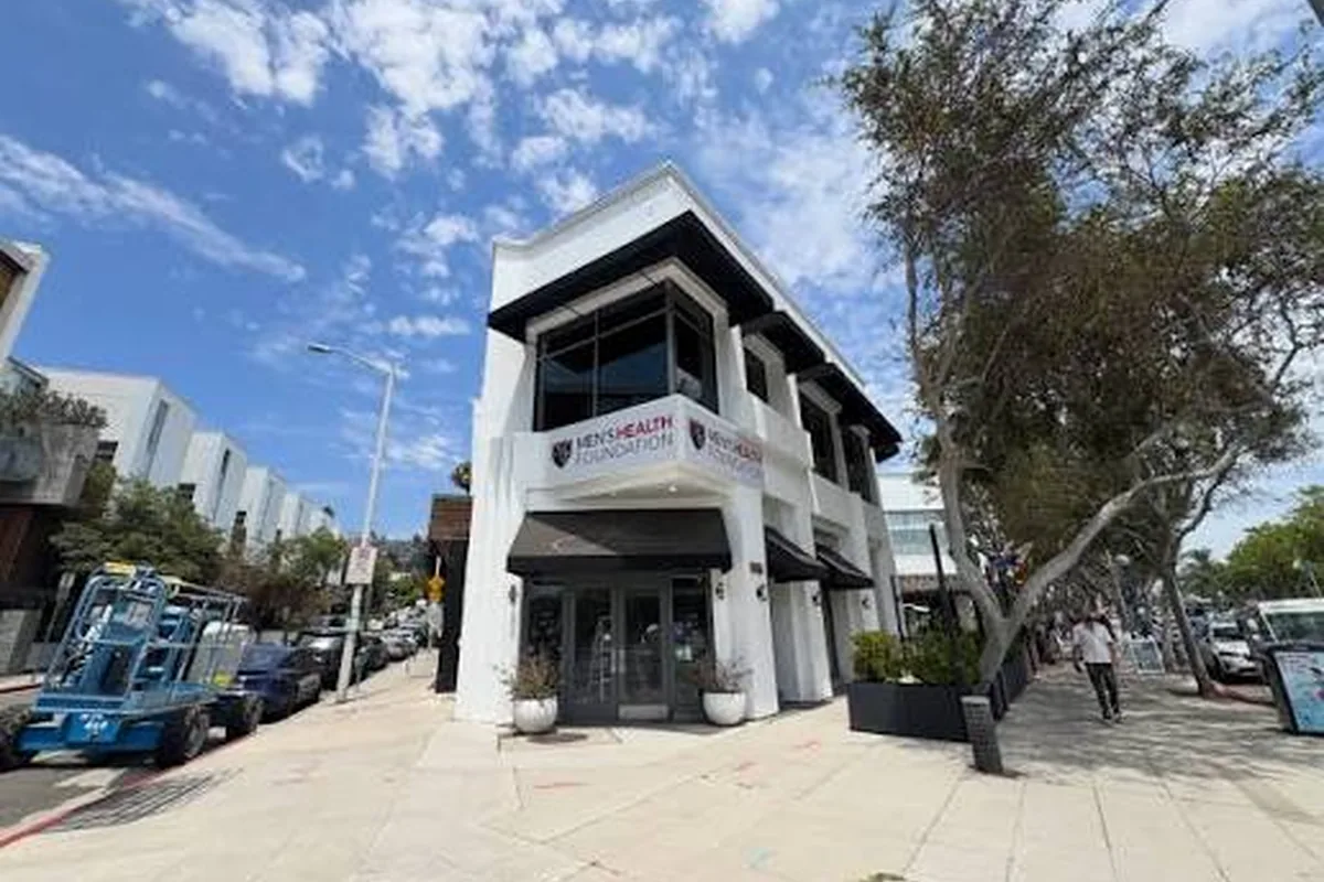 The Men's Health Foundation building at Santa Monica Boulevard and Hancock Avenue, home of The Front Porch