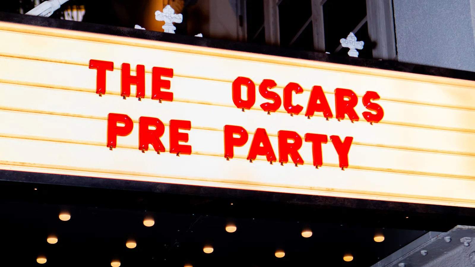 The Oscars Pre-Party 2025 sign.