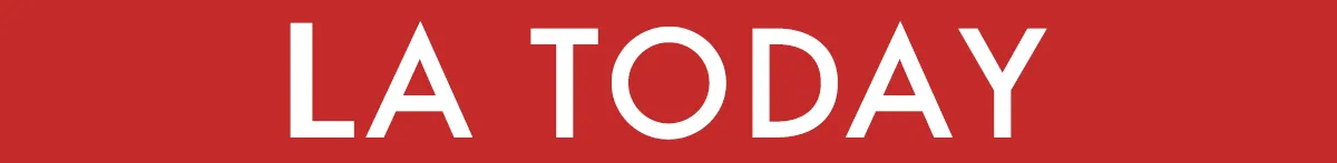 A close crop of the red LA Today logo tile